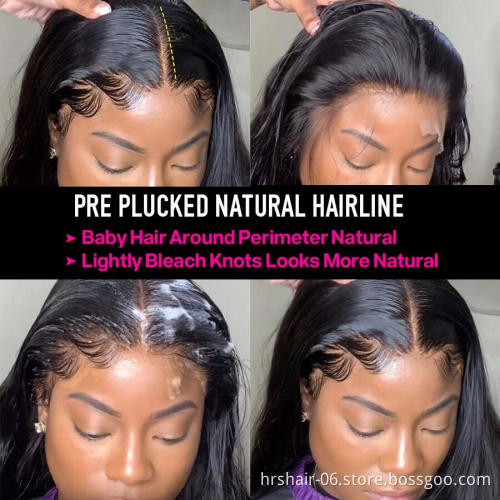 Brazilian raw unprocessed virgin hair Wigs Pre Plucked Hair Line with Baby Hair 13 * 4 HD Lace Frontal wigs